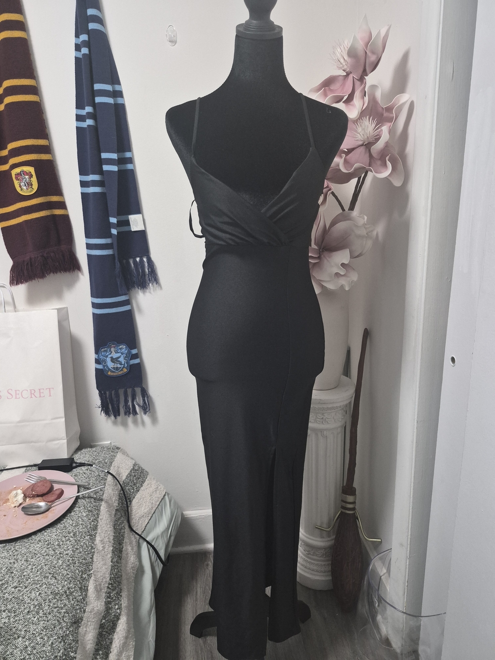 Popular Basics Black V-Neck Slip Maxi Dress